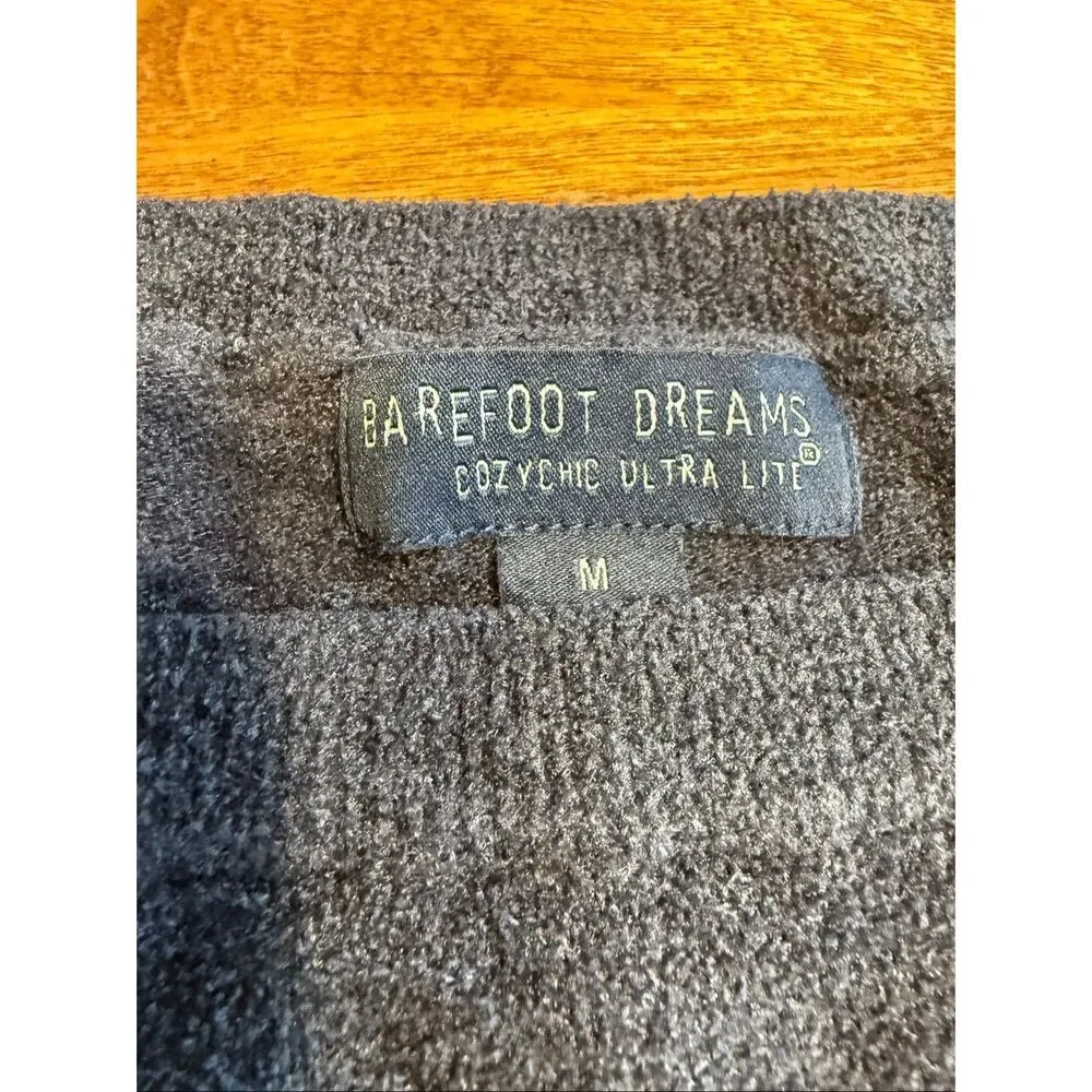 Barefoot Dreams Womens CozyChic Ultra Lite Striped Pajama Set Navy Gray Medium